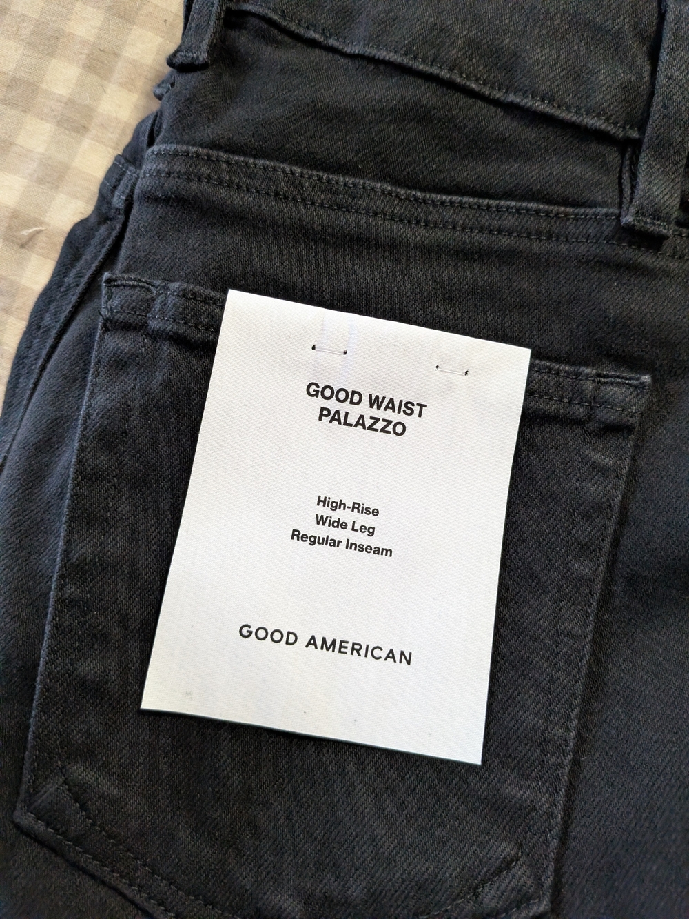 NWT Good American Good Waist Palazzo Jeans Black Size 6 - Picture 2 of 5